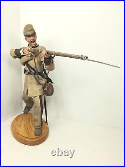 1/6 Custom CIVIL War Confederate Charging Infantryman Rebel Yell Musket +stand