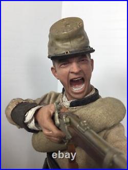 1/6 Custom CIVIL War Confederate Charging Infantryman Rebel Yell Musket +stand