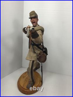 1/6 Custom CIVIL War Confederate Charging Infantryman Rebel Yell Musket +stand