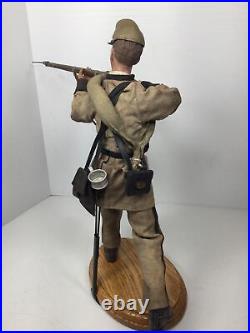 1/6 Custom CIVIL War Confederate Charging Infantryman Rebel Yell Musket +stand