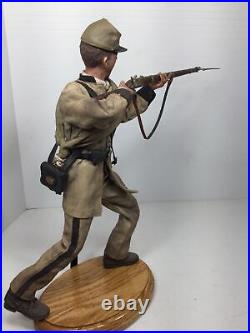 1/6 Custom CIVIL War Confederate Charging Infantryman Rebel Yell Musket +stand