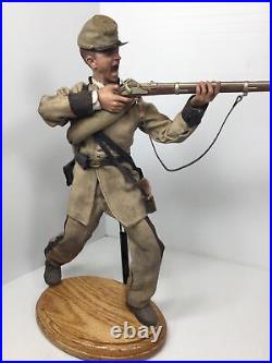 1/6 Custom CIVIL War Confederate Charging Infantryman Rebel Yell Musket +stand