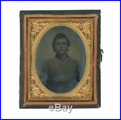 1/9 Plate Civil War Tintype of Young Confederate Infantryman John Ford