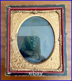 1/9th Ambrotype Photograph Civil War Confederate Soldier Calvary 1860's