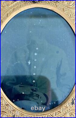 1/9th Ambrotype Photograph Civil War Confederate Soldier Calvary 1860's