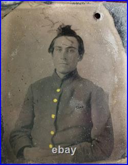 1/9th Tintype of Confederate Soldier Civil War Soldier