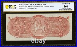 $10 Confederate States Chemicograph Banknote Civil War Paper Money PCGS ChUNC 64