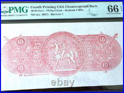 $10 Dollars Confederate CSA Chemicograph Civil War Note PMG 66 EPQ TOUGH VARIETY