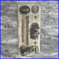 $100 1862 Confederate States Civil War Field Issue Banknote Currency T-41
