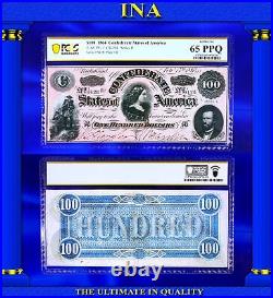 $100 1864 Confederate T-65 PF-1 CR-494 US Obsolete Money Civil-War PCGS 65 PPQ