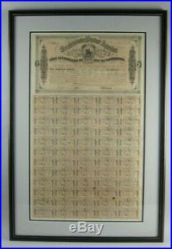 $100 Treasury Bond Sheet 6% Civil War Confederate States First Series 1864