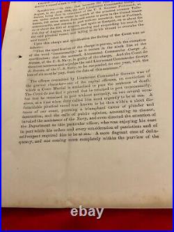 1282 CIVIL War Confederate Navy Raider Css Tallahassee Courtmaterial Order 1865