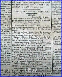 13th THIRTEENTH AMENDMENT Abolition of Slavery 1864 CONFEDERATE Civil War News