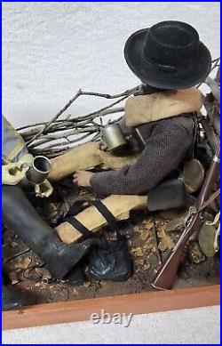 16/12 in Civil War diorama figures withbase JEB Stuart & Confederate infantryman