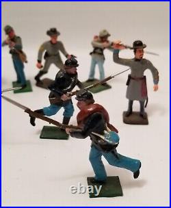 16 Ron Wall Tradition England CIVIL War Lead Soldiers Confederate Union Horses