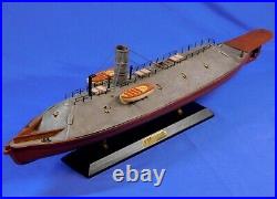 172-25mm American CIVIL War Confederate Css Virginia 1862 Battleship With Base