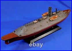 172-25mm American CIVIL War Confederate Css Virginia 1862 Battleship With Base