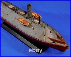 172-25mm American CIVIL War Confederate Css Virginia 1862 Battleship With Base