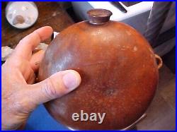 1800s Confederate or Napoleon-Related Gourd Canteen Turned Wood Spout Inscribed