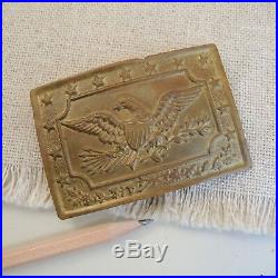 1860 US Militia Eagle Brass Belt Buckle Waist Plate Badge Civil War Confederate