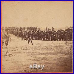 1860's CIVIL WAR STEREOVIEW PHOTO OF CONFEDERATE PRISONERS OF WAR By BRADY