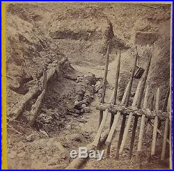 1860's CIVIL WAR STEREOVIEW PHOTO OF DEAD CONFEDERATE SOLDIERS AT FORT MAHONE