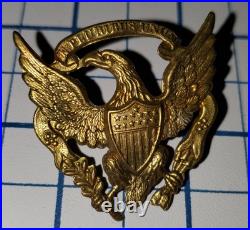 1860s CIVIL WAR Confederate Army Jeff Davis Hat Badge Infantry #2 Military Brass
