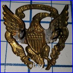 1860s CIVIL WAR Confederate Army Jeff Davis Hat Badge Infantry #2 Military Brass