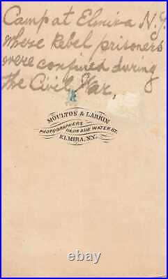 1860s Civil War CDV Rebel Prisoner Camp Elmira NY Moulton & Larkin Confederate