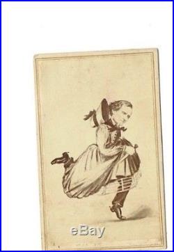 1860s JEFFERSON DAVIS Confederate Satire CIVIL WAR Advertising Card CDV