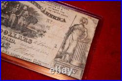 1861 $10 DOLLAR BILL, 1st Series T-30 Confederate Money CIVIL WAR, FRAME, Red SN