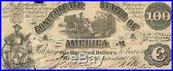 1861 $100 Confederate CIVIL War Currency T-13 Slaves Loading Cotton Vf+