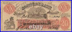 1861 $20 Female Riding Deer Smokin Indian Confederate State Bogus CIVIL War Note