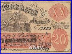 1861 $20 Female Riding Deer Smokin Indian Confederate State Bogus CIVIL War Note