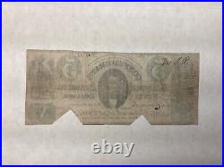 1861 $5 Five Dollars Confederate Civil War Currency T 33 Memminger