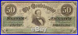 1861 $50 Dollar Bill Confederate States Currency CIVIL War Note Paper Money T-16