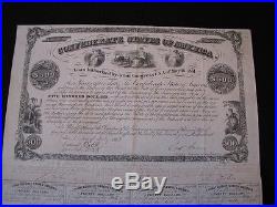 1861 $500 BOND CIVIL WAR CONFEDERATE STATES OF AMERICA Ball #23 17 Coupons