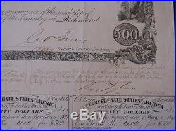 1861 $500 BOND CIVIL WAR CONFEDERATE STATES OF AMERICA Ball #23 17 Coupons