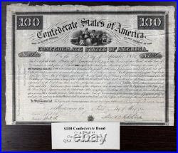 1861 $500 Confederate States of America Civil War Bond Cr. 6A Ball #3