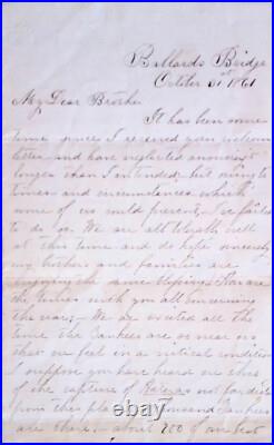 1861 Ballard's Bridge, N. C, Civil War content Confederate letter 1861 Ballard's Bridge, N. C, Civil War content Confederate letter