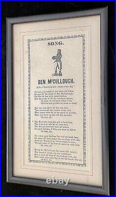 1861 CIVIL WAR CONFEDERATE BROADSIDE BEN McCULLOCH TEXAS RANGER LINCOLN SCALPING