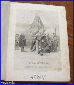 1861 CIVIL WAR for The UNION Confederate Engravings Antique Leather Books Book