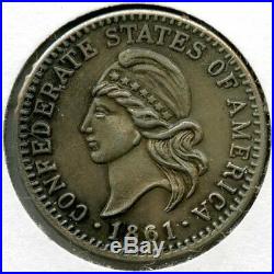 1861 Confederate States Of America CSA Civil War 1/10 Coin Token BG794