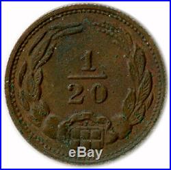1861 Confederate States Of America CSA Civil War 1/20 Coin