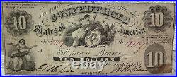 1861 Confederate States of America $10, T-10, Early Issue July 1861 (original)