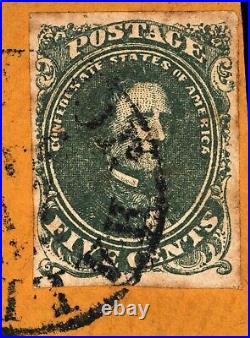 1861 Jefferson Davis 5c Scot CSA #1c Olive Green on Confederate Civil War Cover