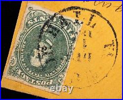 1861 Jefferson Davis 5c Scot CSA #1c Olive Green on Confederate Civil War Cover