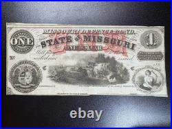1861 Missouri Defence Bond $1 Civil War Confederate State Note Currency S1438