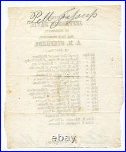 1861 Original Civil War Confederate Virginia Ballot, Jefferson Davis for Preside