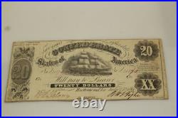 1861 Richmond $20 T-9 Confederate Civil War Notes/Bond (serial #20876)